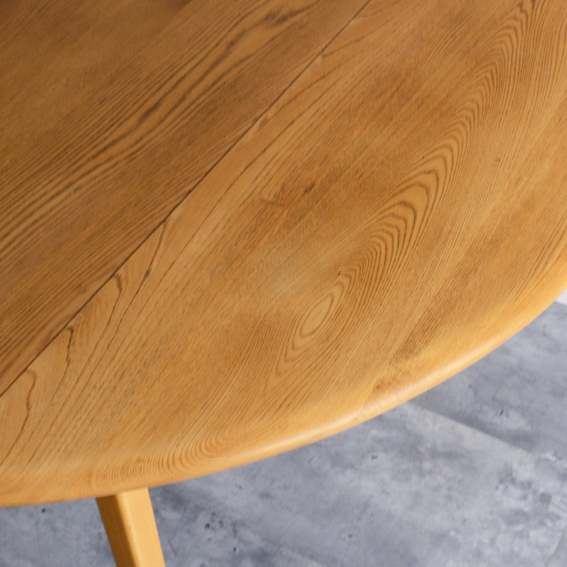 ERCOL アーコール ラウンド ドロップリーフテーブル 09（天板剥離再塗装済）