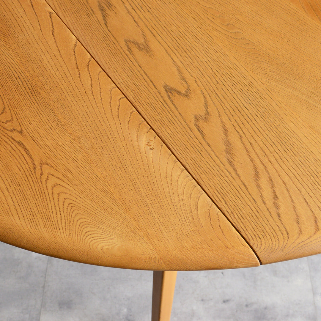ERCOL アーコール ラウンド ドロップリーフテーブル 09（天板剥離再塗装済）