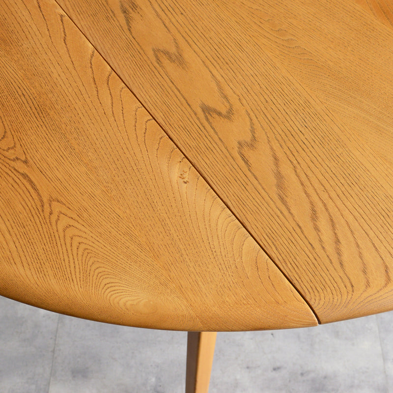 ERCOL アーコール ラウンド ドロップリーフテーブル 09（天板剥離再塗装済）