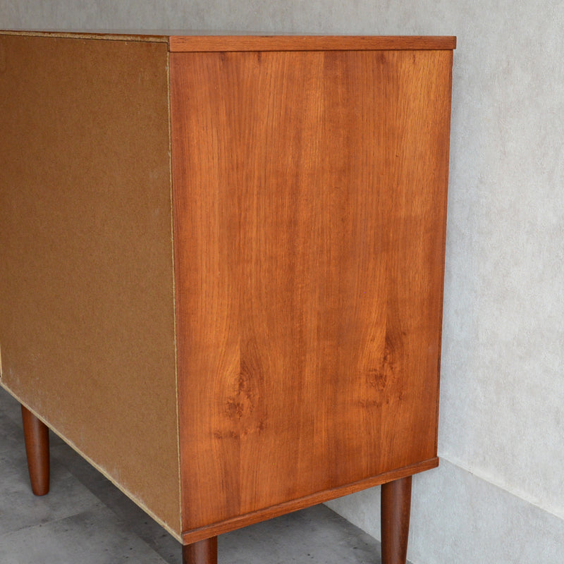 デンマークヴィンテージ  チークチェスト6-3(4段）鍵付 (ウッドオイル仕上）