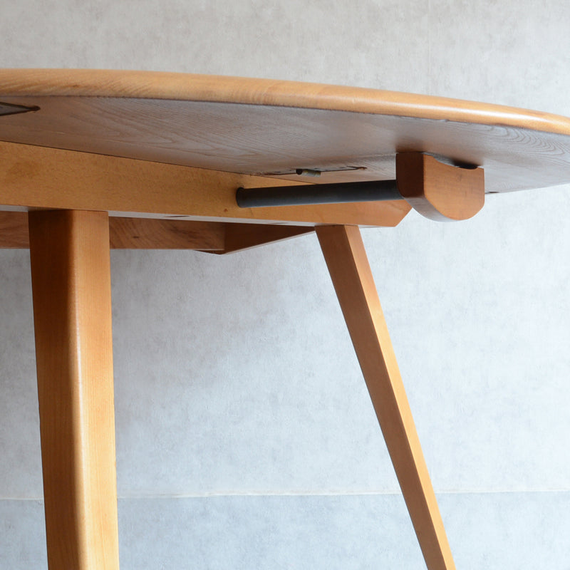 ERCOL アーコール ラウンド ドロップリーフテーブル 09（天板剥離再塗装済）