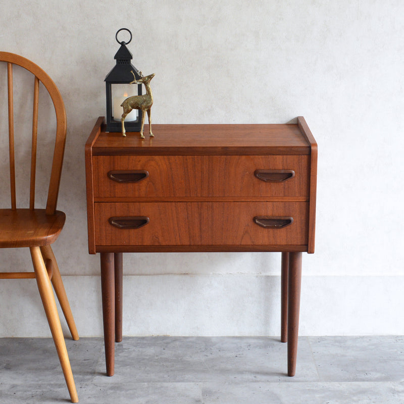 デンマーク チークチェスト(2段）6-6 (ウッドオイル仕上）