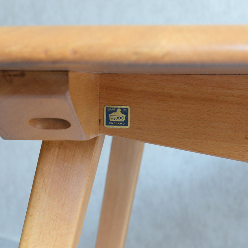 ERCOL アーコール ラウンド ドロップリーフテーブル 09（天板剥離再塗装済）