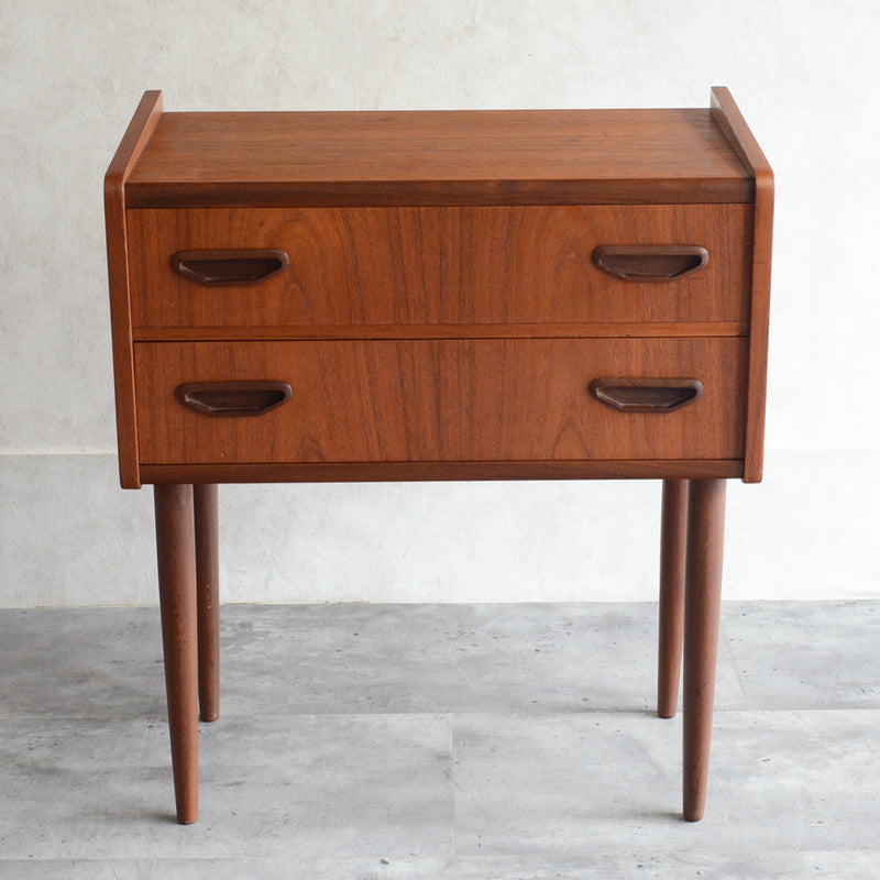 デンマーク チークチェスト(2段）6-6 (ウッドオイル仕上）