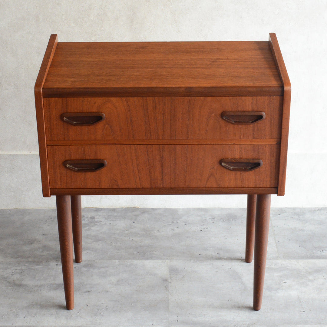 デンマーク チークチェスト(2段）6-6 (ウッドオイル仕上）