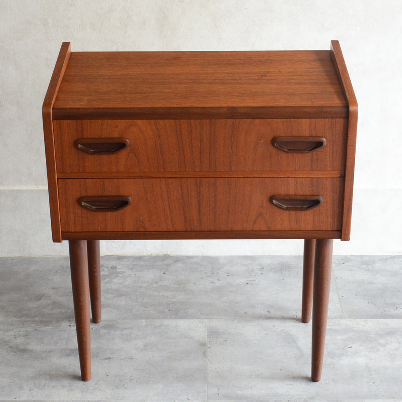 デンマーク チークチェスト(2段）6-6 (ウッドオイル仕上）