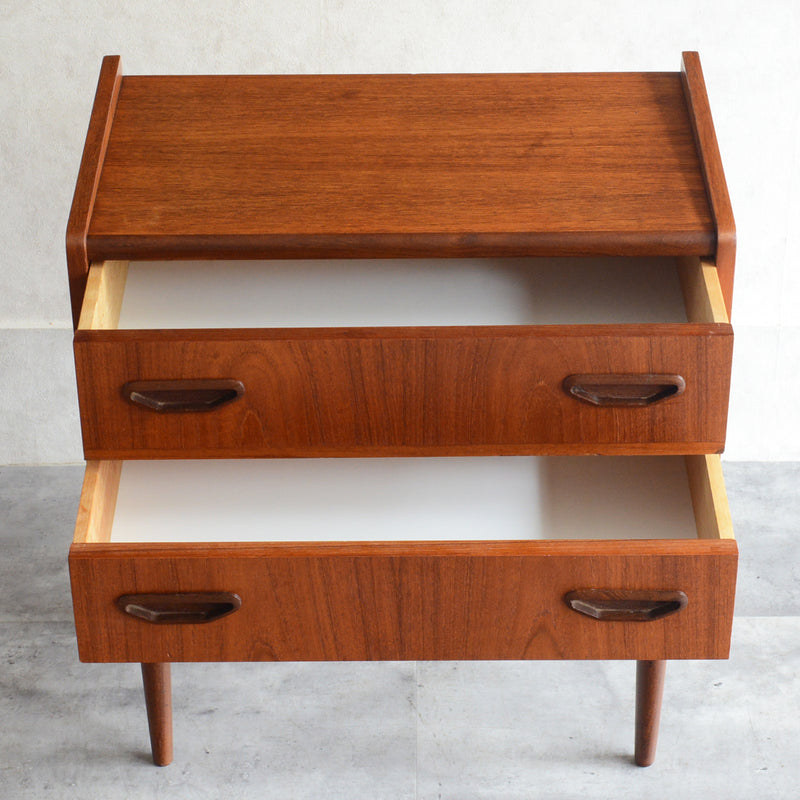 デンマーク チークチェスト(2段）6-6 (ウッドオイル仕上）