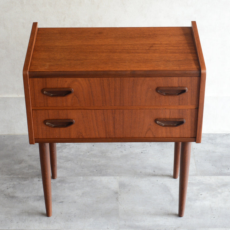 デンマーク チークチェスト(2段）6-6 (ウッドオイル仕上）