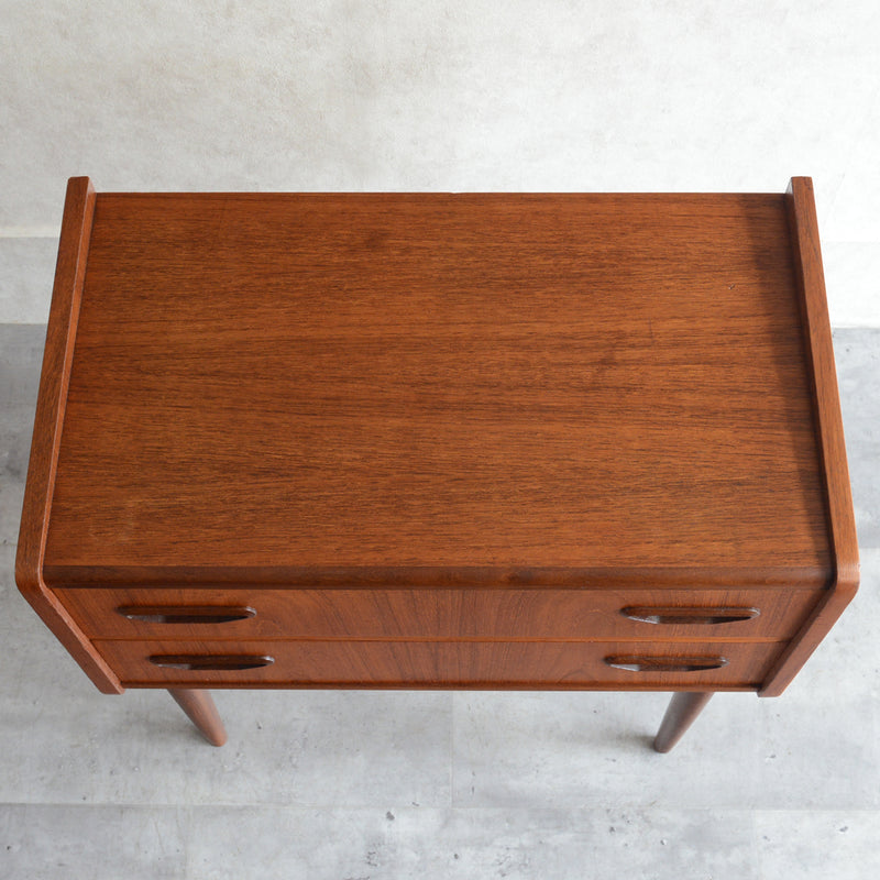 デンマーク チークチェスト(2段）6-6 (ウッドオイル仕上）