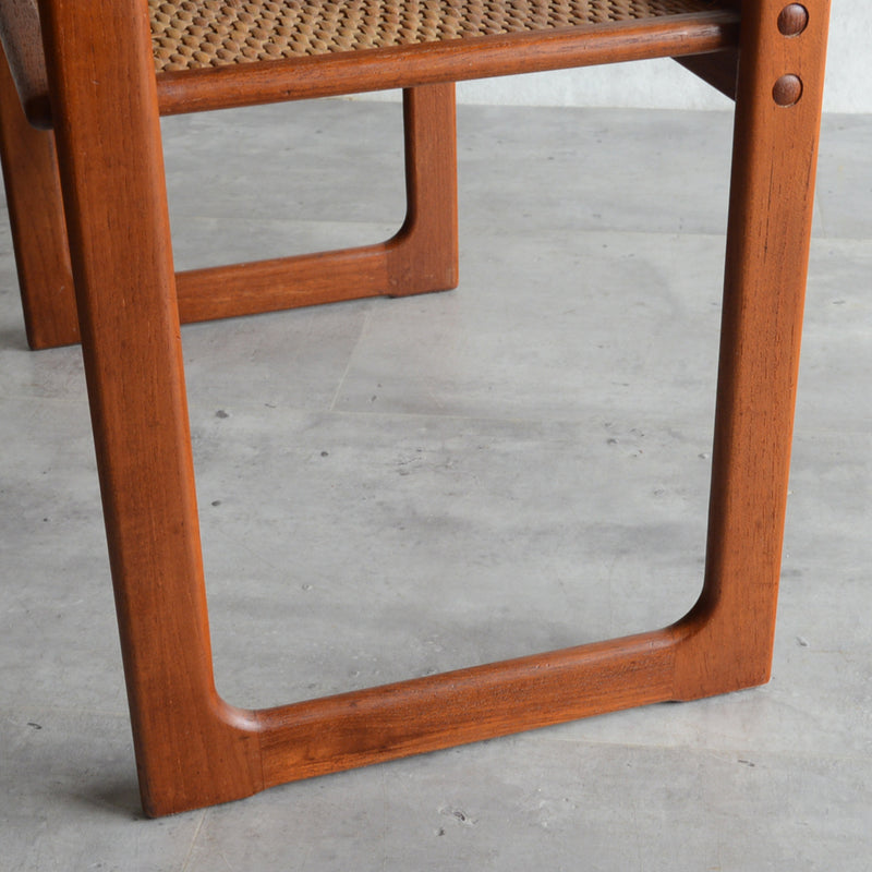 デンマーク ラタン棚付 サイドテーブル 5-2（ウッドオイル仕上）