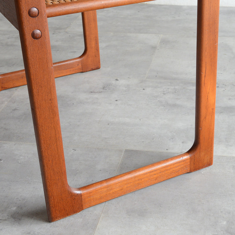 デンマーク ラタン棚付 サイドテーブル 5-2（ウッドオイル仕上）