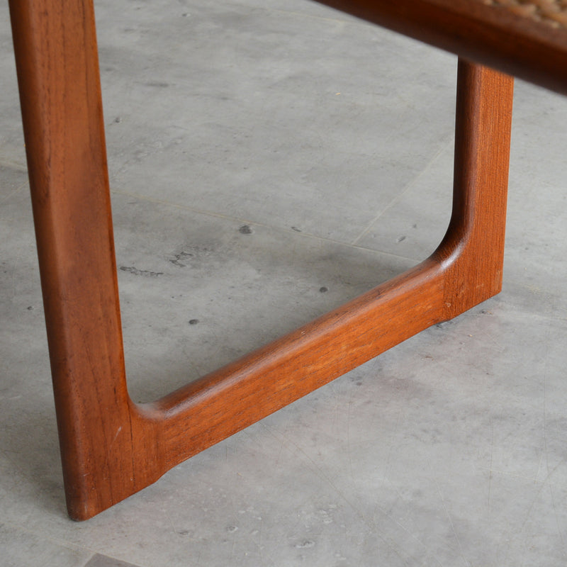 デンマーク ラタン棚付 サイドテーブル 5-2（ウッドオイル仕上）