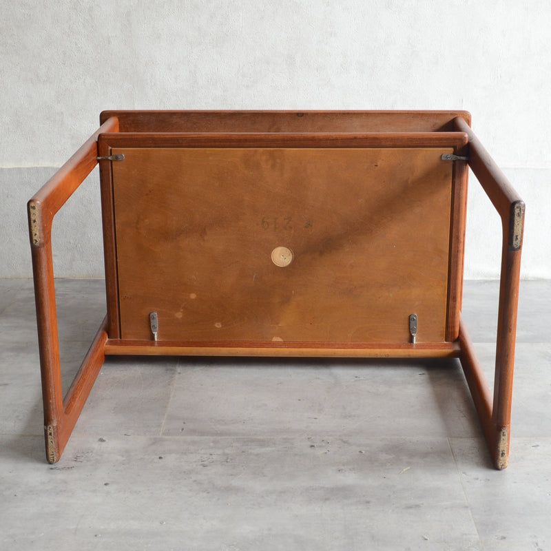 デンマーク ラタン棚付 サイドテーブル 5-2（ウッドオイル仕上）