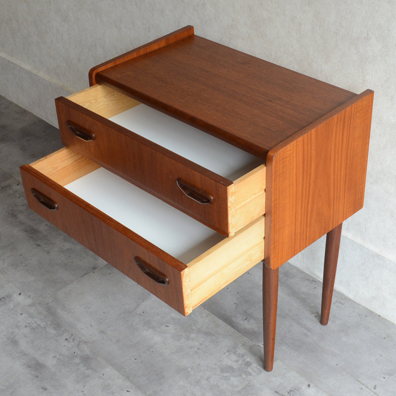 デンマーク チークチェスト(2段）6-6 (ウッドオイル仕上）