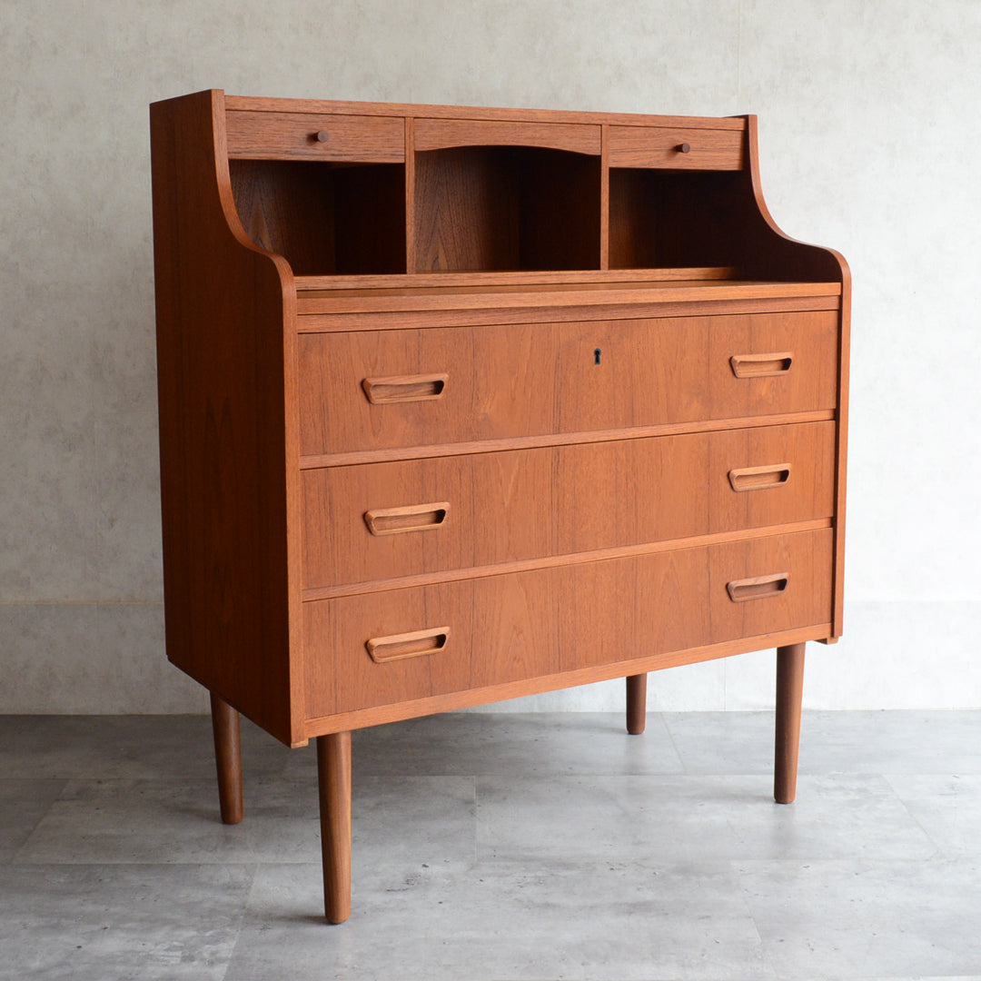 A様見学予約商品デンマークヴィンテージ　チークビューロー3-32(ミラー付き)