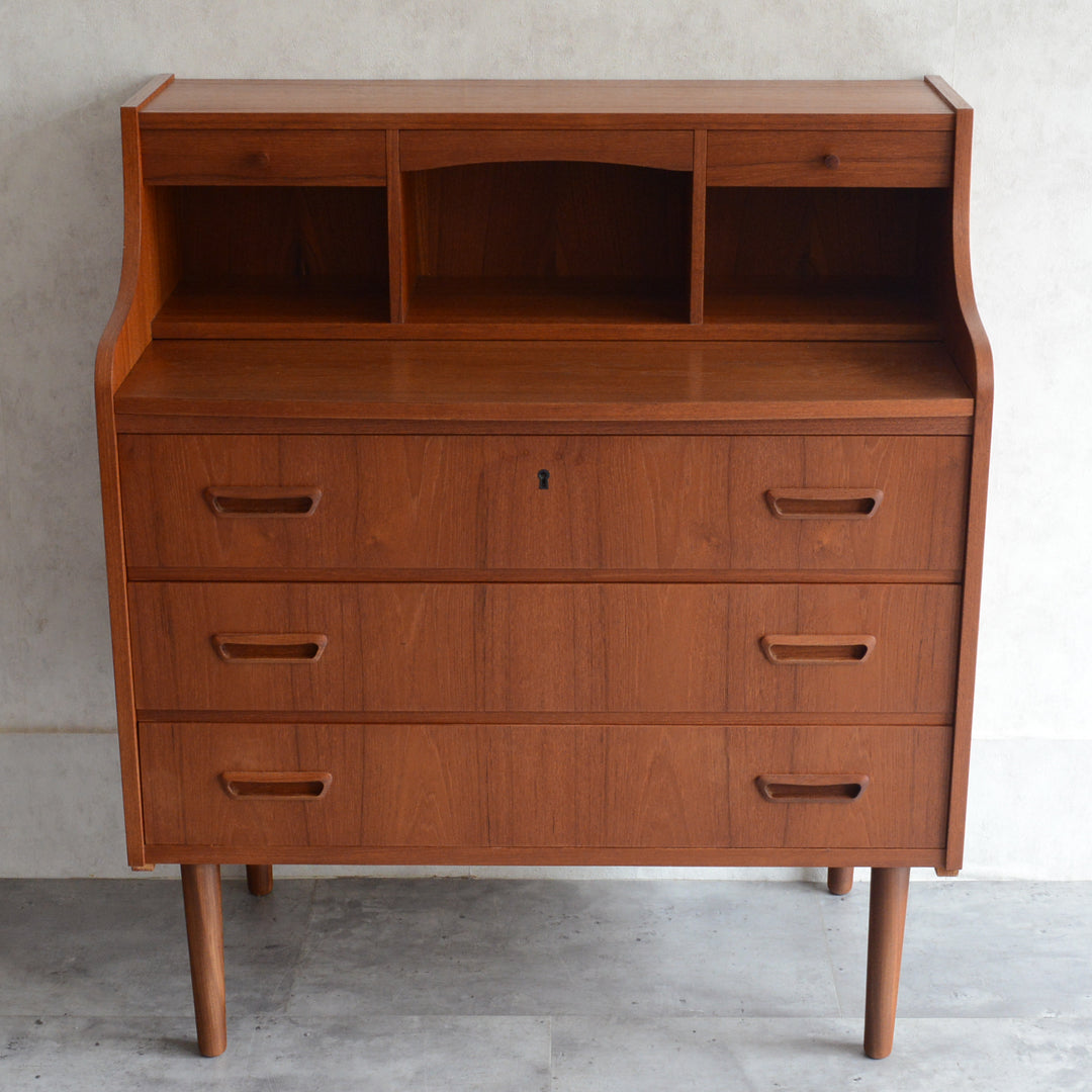 A様見学予約商品デンマークヴィンテージ　チークビューロー3-32(ミラー付き)