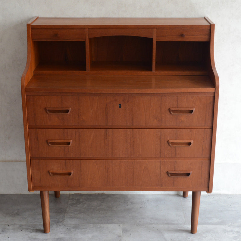 A様見学予約商品デンマークヴィンテージ　チークビューロー3-32(ミラー付き)