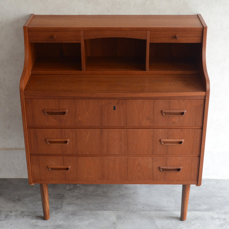 A様見学予約商品デンマークヴィンテージ　チークビューロー3-32(ミラー付き)