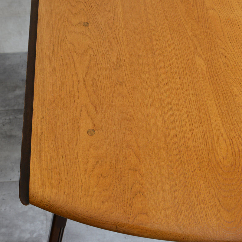 ERCOL アーコール ラウンド ドロップリーフテーブル ④（天板剥離再塗装済）
