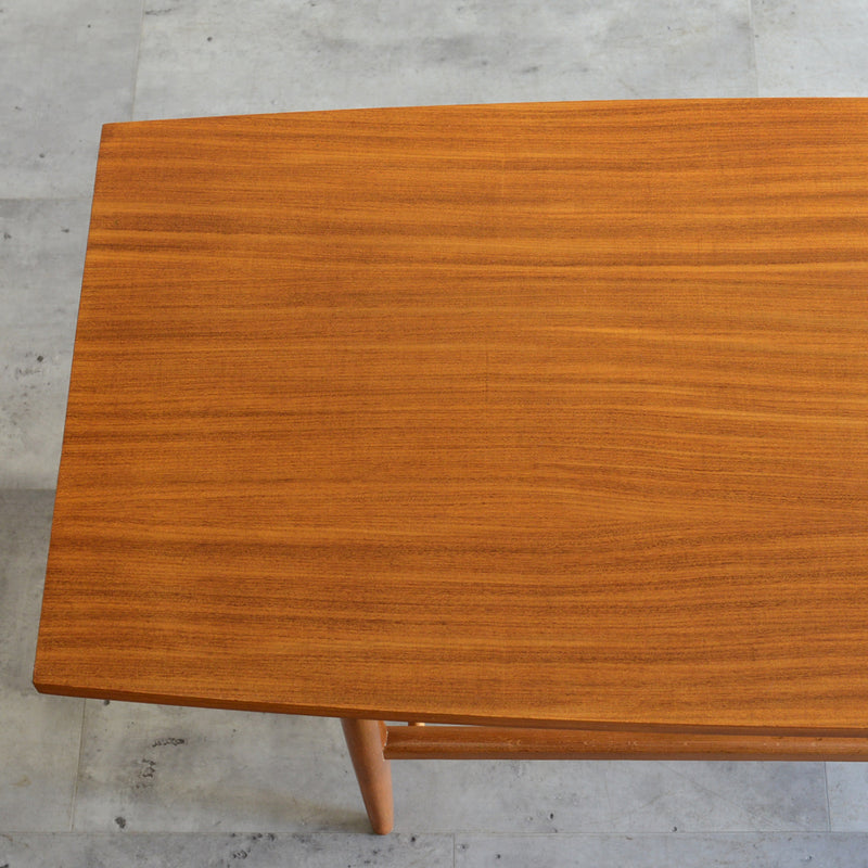 60S チーク ローテーブル 17 ラダー棚付(天板剥離再塗装済)