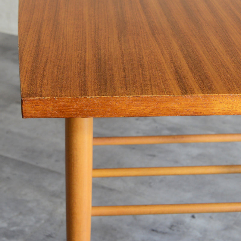 60S チーク ローテーブル 17 ラダー棚付(天板剥離再塗装済)