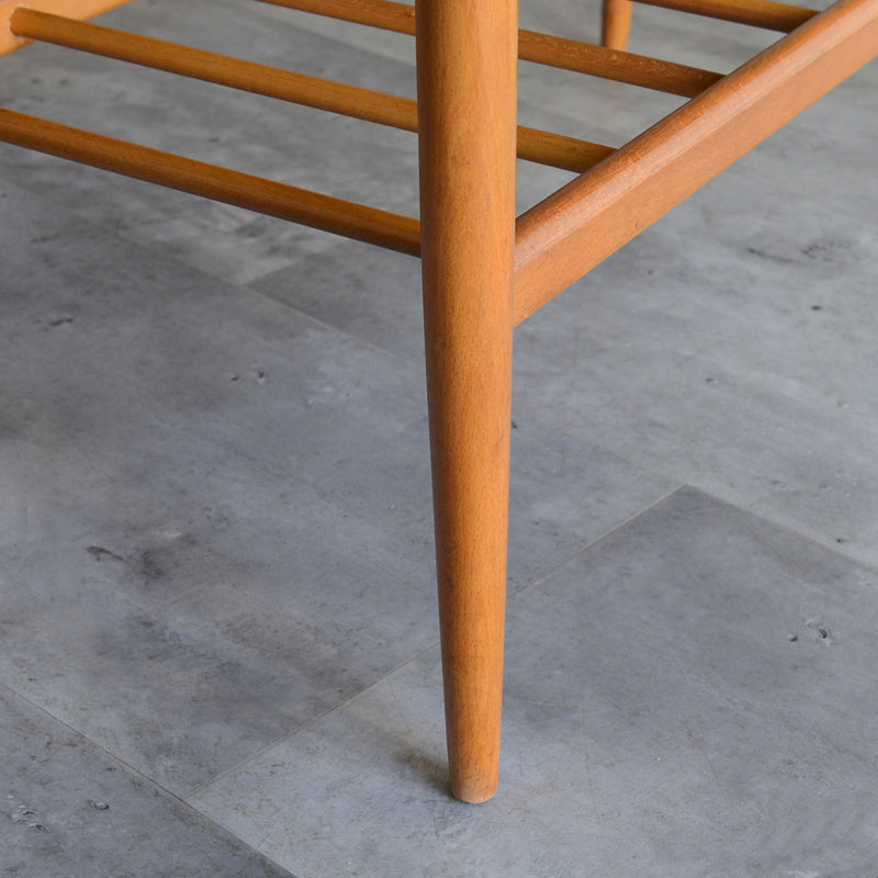 60S チーク ローテーブル 17 ラダー棚付(天板剥離再塗装済)