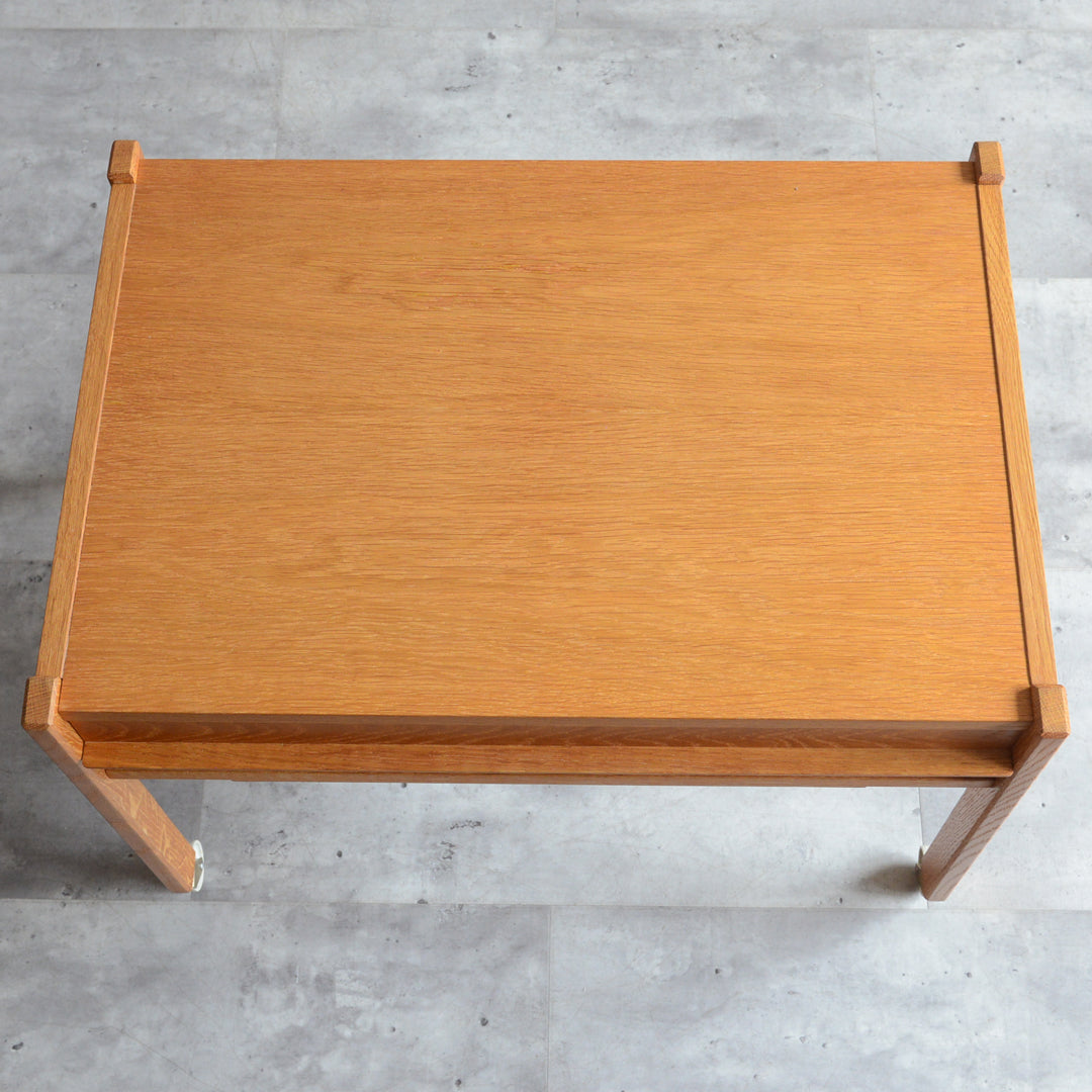 デンマークヴィンテージ  オークソーイングテーブル3-35