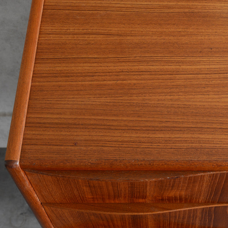 デンマークヴィンテージ  チーク４段チェスト 5-3(ウッドオイル仕上）鍵付