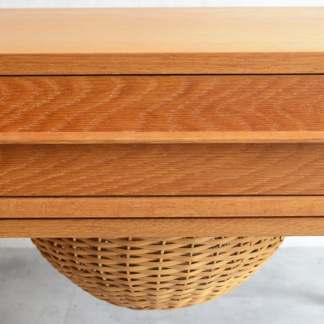 デンマークヴィンテージ  オークソーイングテーブル3-35