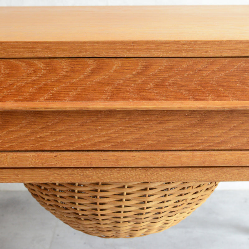 デンマークヴィンテージ  オークソーイングテーブル3-35