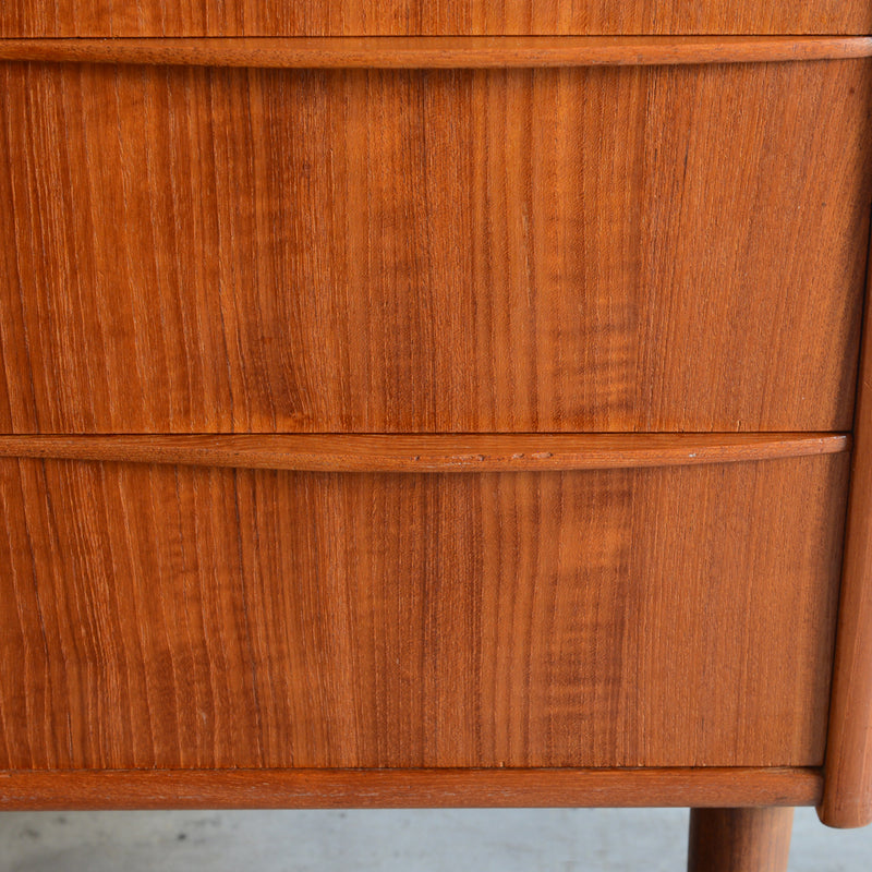 デンマークヴィンテージ  チーク４段チェスト 5-3(ウッドオイル仕上）鍵付