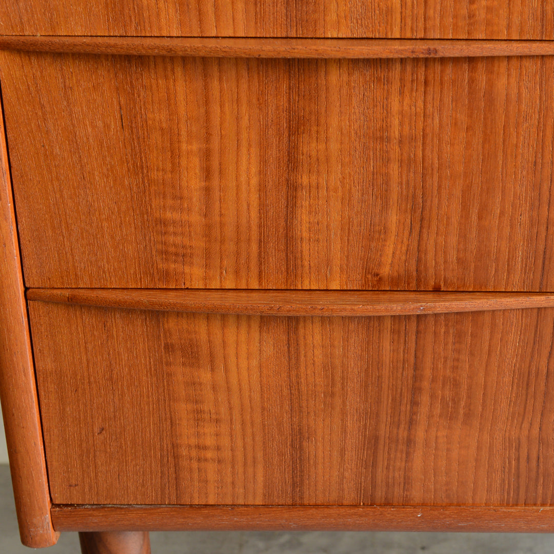 デンマークヴィンテージ  チーク４段チェスト 5-3(ウッドオイル仕上）鍵付