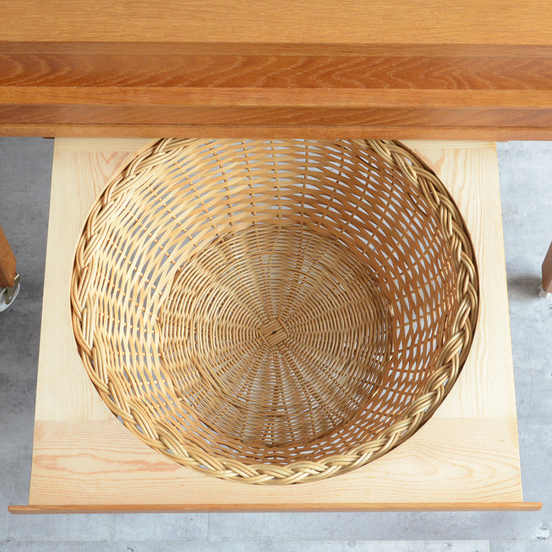 デンマークヴィンテージ  オークソーイングテーブル3-35