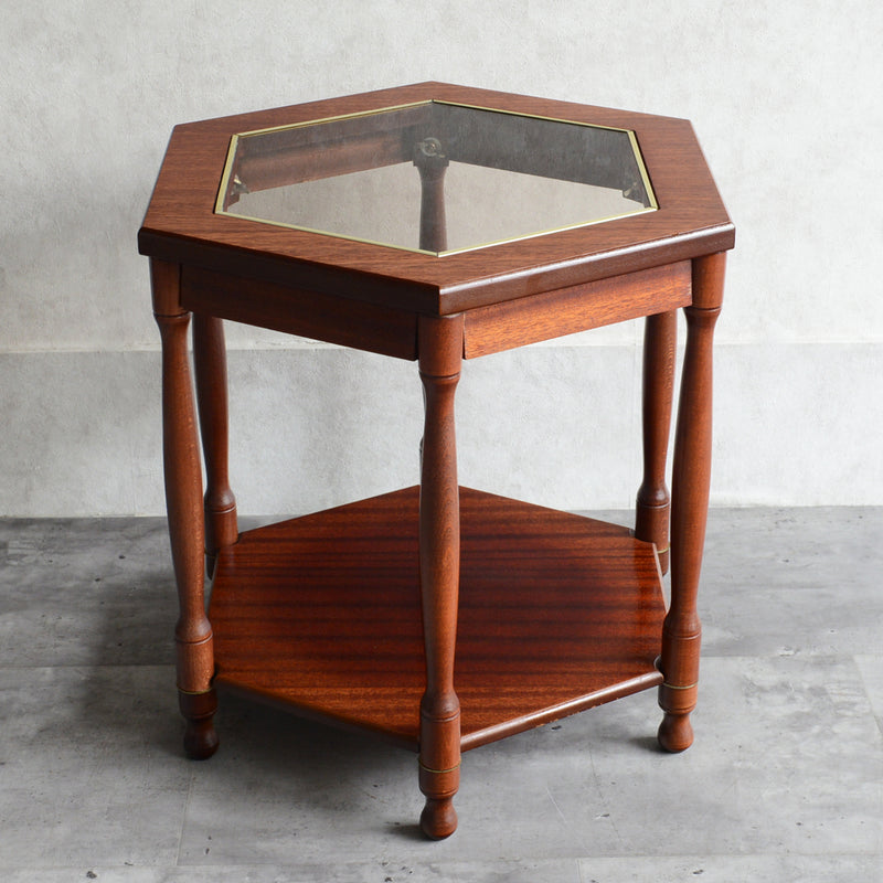 クラシック ガラストップ サイドテーブル06