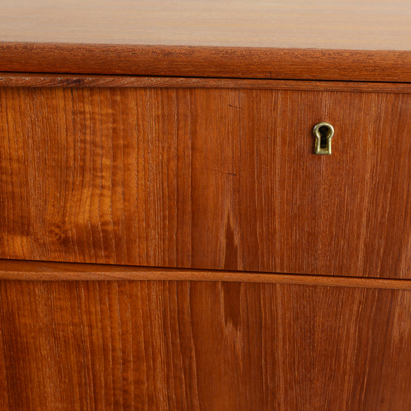 デンマークヴィンテージ  チーク４段チェスト 5-3(ウッドオイル仕上）鍵付