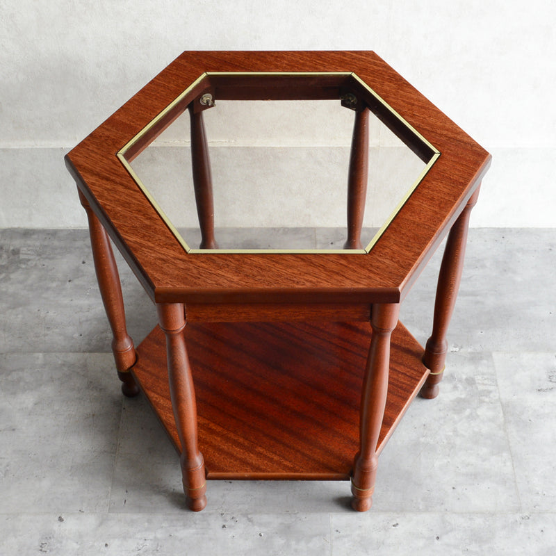 クラシック ガラストップ サイドテーブル06