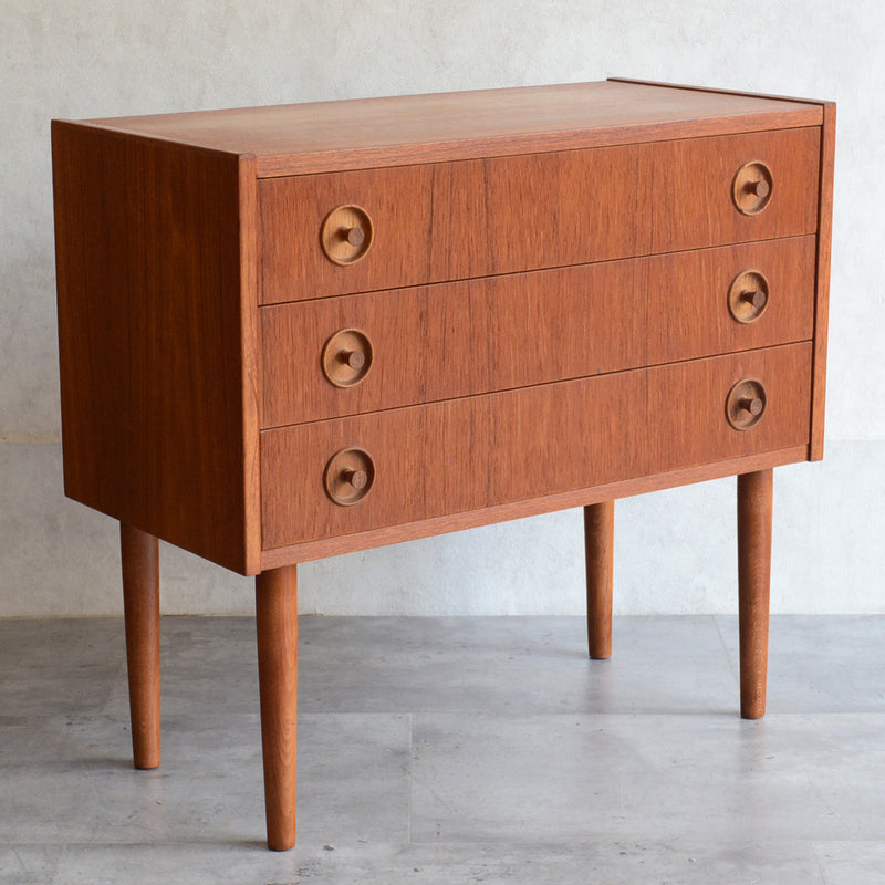 デンマーク ヴィンテージ  チーク ３段チェスト 3-33