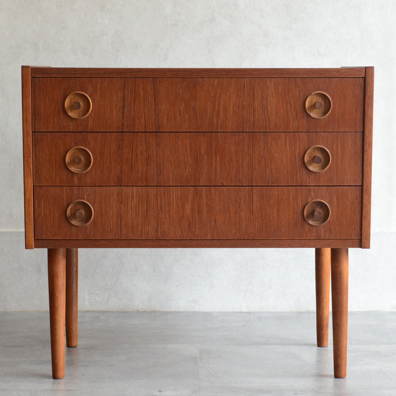 デンマーク ヴィンテージ  チーク ３段チェスト 3-33