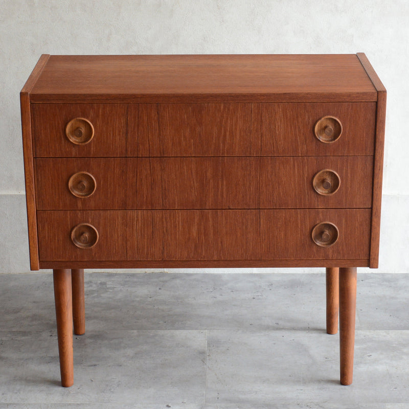 デンマーク ヴィンテージ  チーク ３段チェスト 3-33